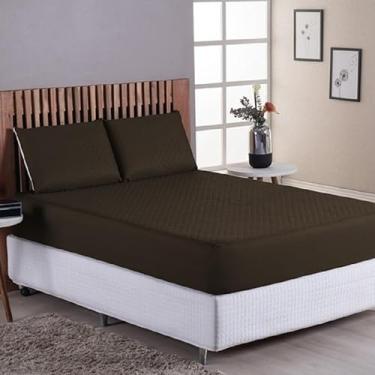 Imagem de Capa Para Colchão Protetor Impermeavel Silencioso Matelado Antibacteriano Antialérgico Varios Tamanhos Casal Padrão Queen King Size Solteiro (Marrom, Solteiro)