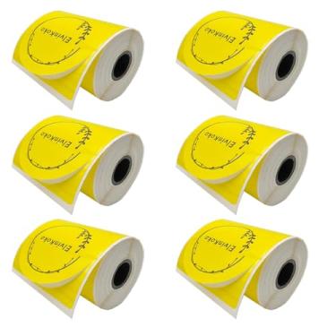 Imagem de 6 rolos M110 Etiquetas térmicas redondas 1,96 (50 mm) adesivo circular impermeável para impressora E210 P50 P1 DP30S M220Labels, amarelo