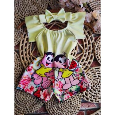 Imagem de Macacão Baby Baby Menina Infantil Temático Magali + Laço de Cabelo - a