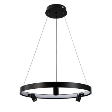 Imagem de Pendente Lilla Redondo Alumínio Preto 60cm Led 48W 3000K