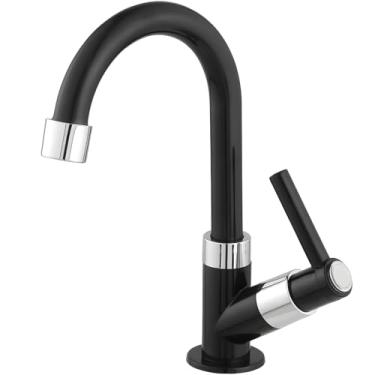 Imagem de Torneira De Banheiro Para Lavabo Mesa 1/4 De Volta - Preta Com Cromado C62