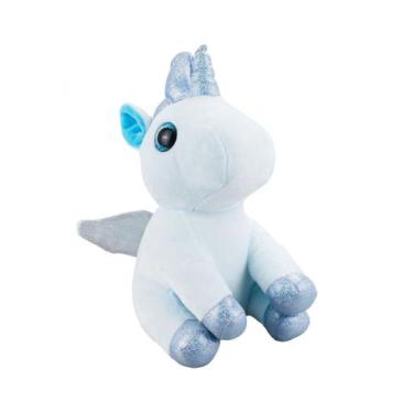 Imagem de Unicórnio Azul ou Rosa Sentado 25cm Pelúcia - Fofy Toys, Azul