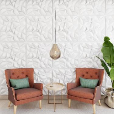 Imagem de Revestimento 3d Branco Plastico Auto Relevo P/ Quarto 7m² - REVEST3DPL
