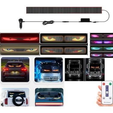 Imagem de KWFBLBG Luz de olhos de diabo para carros, painel de pixel de LED de animação de caminhão, lâmpada para caminhão, janelas, luzes LED para olhos de diabos e tela macia