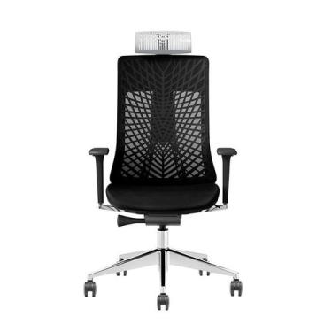 Imagem de Cadeira de Escritório Presidente Giratória NR17 Balmoral Preta - LEX