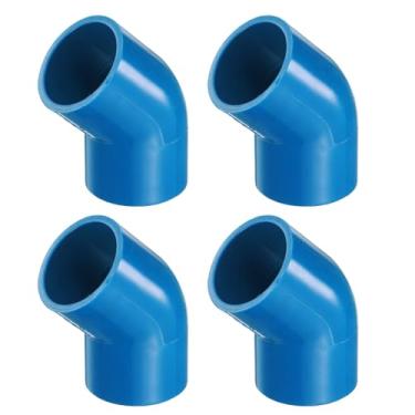 Imagem de HARFINGTON 4 peças de encaixes de tubulação de cotovelo de 45 graus 2,5 cm 2 vias PVC grau móveis canto conector ângulo cotovelo saída lateral para esgoto encanamento tubo de drenagem suprimentos de