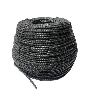 Imagem de Corda Torcida de Polipropileno Preta 6mm P/ Pesca Embarcação - Abrolho