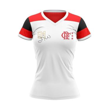 Imagem de Camisa Flamengo Retrô Zico Mundial 1981 Branca - Feminina-Feminino