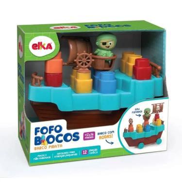 Imagem de Blocos De Encaixar Infantil Barco Pirata 13 Peças Elka