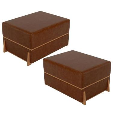 Imagem de Kit 02 Puffs Decorativo Retangular Para Sala de Estar Domus L02 materi