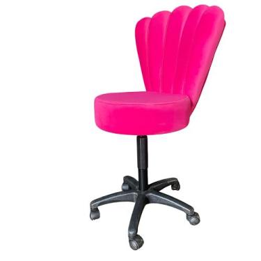 Imagem de Cadeira Mocho Pétala In9 Decor, Veludo Pink - In9 Decor