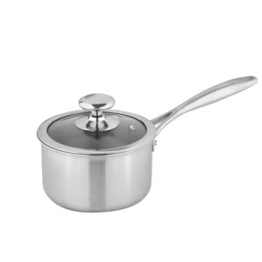 Imagem de Panelas profissionais de titânio triply, panela de 18 cm, chocolate derretido, molhos para ferver, reaquecimento do leite.