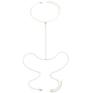 Imagem de JODDFLY Pacote com 2 colares de corrente corporal, joias de cintura em camadas para mulheres, ouro e prata, Adjustable size, Metal, Sem Pedra Preciosa