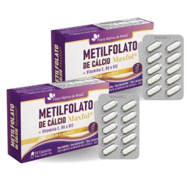Imagem de Kit Com 02 - Metilfolato de Cálcio + Vitamina E, B6 e B12 30 Cápsulas 