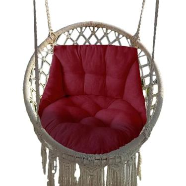 Imagem de LHTCCSHL Almofada para cadeira de rede, cesta de pendurar, almofada para cadeira de ovo, assento redondo, ninho grosso, almofada de assento para pátio, jardim, cadeira de balanço (apenas almofadas