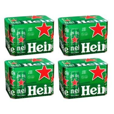 Imagem de Kit Cerveja Heineken Lata 350ml Lager Puro Malte - 48 Unidades