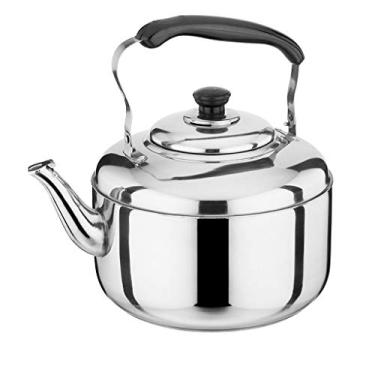 Imagem de Chaleira de aço inoxidável de 4,5 L, com som grosso, grande capacidade, fogão de indução, fogão a gás, chaleira a gás, acampamento, cozinha