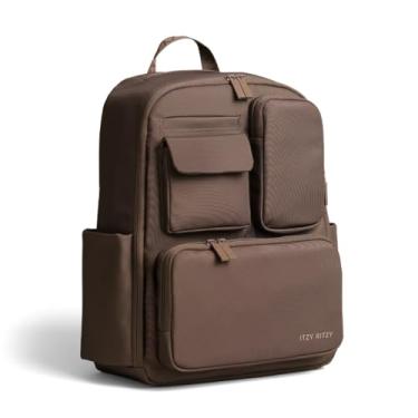 Imagem de Itzy Ritzy Mochila utilitária Belong – Mochila para bebês de grande capacidade com 17 bolsos, trocador de fraldas, clipes para carrinho de bebê e alças confortáveis (Mocha)