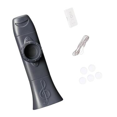 Imagem de menolana Kazoo fácil de aprender com a corda do pescoço favorece instrumentos musicais ajustáveis ​​para piano de teclado todas as idades iniciantes, Cinza
