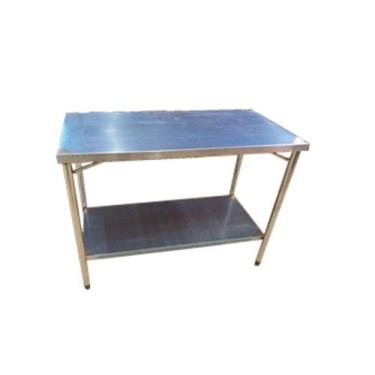 Imagem de Mesa em aço inox industrial  60x50x85alt com plano liso - Mult Equipam