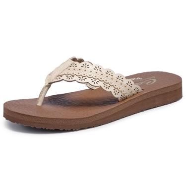 Imagem de Skechers Chinelo feminino que chama a atenção para meditação, Natural, 41