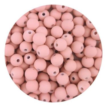Imagem de Miçanga Emborrachada 8mm 200un p/ Montar Pulseira Infantil Terço Brinc