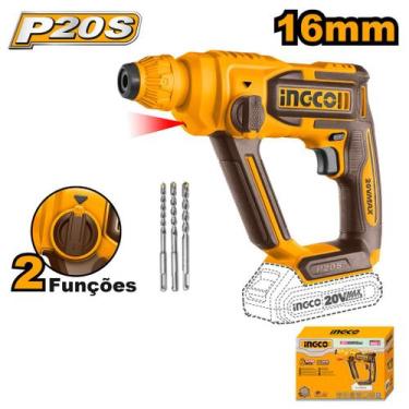 Imagem de Martelete Rotativo SDS Plus 1,5J 20V c/ Bateria P20S INGCO, P20S, CRHL