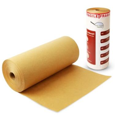 Imagem de Rolo de papel kraft marrom 30,5 cm x 12,192 cm (122 m), papel de embrulho, papel de artes e artesanato, papel de embrulho de buquê, rolo de papel kraft com adesivo frágil e corda de cânhamo