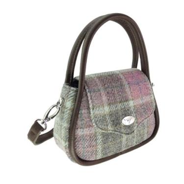 Imagem de Glen Appin Mini bolsa Harris Tweed 'Buchan' redonda, Buchanan rosa macio, Small