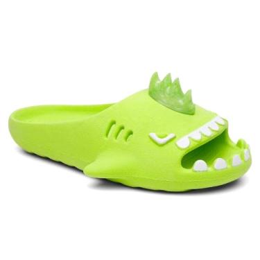 Imagem de Chinelo Infantil Slide Sharky Fun Tubarão Punk Divertido e 2 Barbatanas Extra