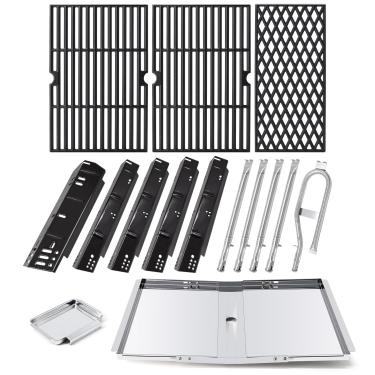 Imagem de Adviace Peças de reposição de grelha para Dyna-Glo DGH474CRP DGH483CRP DGH485CRP DGH474CRP-D, bandeja de graxa e grelhas e barracas térmicas e queimadores para modelos de churrasqueira Dyna Glo 5