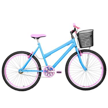 Imagem de Bicicleta Feminina Aro 26 Mtb Aero Cor Azul Claro E Rosa