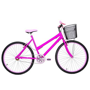 Imagem de Bicicleta Feminina Aro 26 Mtb Alumínio Colorido Cor Pink E Rosa