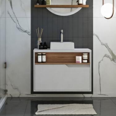 Imagem de Gabinete 1 Porta Jasper Com Cuba Branco/itapuã