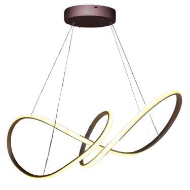 Imagem de Lustre Luminaria 3 Em 1 Arco Infinito Aneis Pendente Led 49w Luxo Ambiente Sala Quarto Cozinha