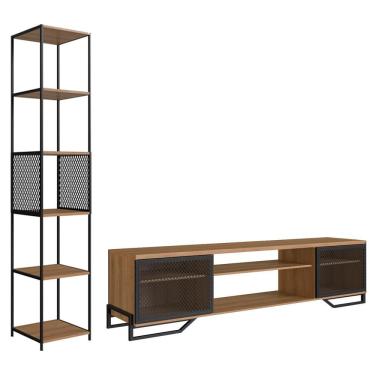 Imagem de Rack 180 Cm 2 Pt Estante Prateleira Industrial 27x23 Mell Preto Pp Mell Preto