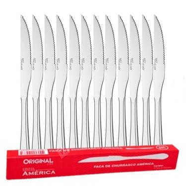 Imagem de Kit Faca De Churrasco Aço Inox 12 Unidades