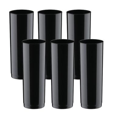 Imagem de Jogo De Copos 6 Peças Long Drink Plástico Festas Eventos Top Cor:preto