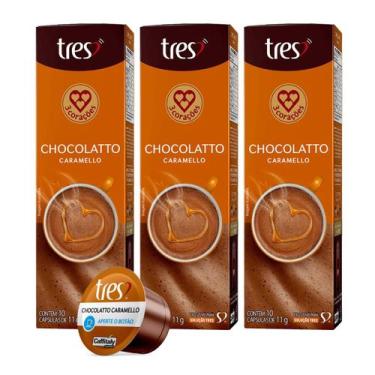 Imagem de 3x Cápsula de Café Tres 3 Corações Chocolatto Caramello 10 Unidades, C