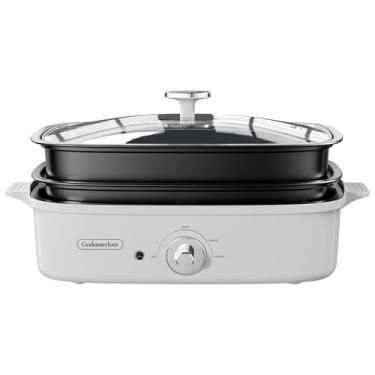 Imagem de Gadamerlum Hotpot De 1200 W Para Cozimento Versátil, Sem Fumaça, Controle Temperatura Única, Grelha Panela Quente Com Revestimento Antiaderente Churrasco, Bifes, Shabu (1)