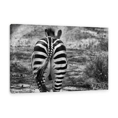 Imagem de SDYJ6GSW Imagens de animais preto e branco para decoração de parede rabo de zebra preto e branco animal impressão de cavalo imagem de tela arte de parede zebra decoração de parede para sala de estar