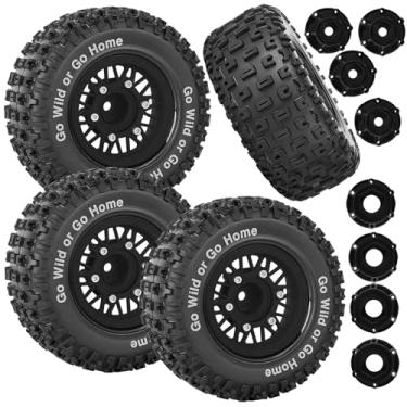 Imagem de RCYouHott Rodas RC Pneus Caminhão Pneus 12 mm/14 mm/17 mm Hex para 1/10 Slash 4×4 4WD 2WD//Axial/Arrma/Senton/Redcat Rc4wd, com rodas RC hexagonais destacáveis substituem corrida em pneu off-road
