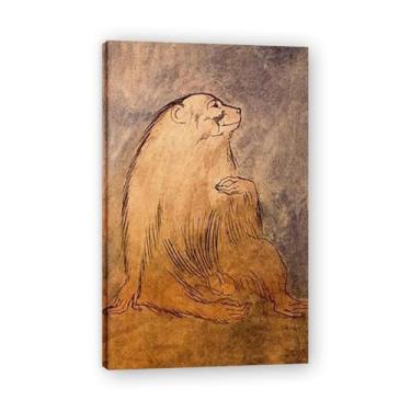 Imagem de Murais de Diego Rivera de macaco sentado – arte do realismo socialista mexicano, muralista do século 1679, coleção clássica do museu de Nova York para decoração de casa 30 x 48 cm