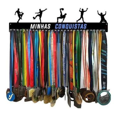 Imagem de Porta Medalha Futebol Masculino 62cm de Comprimento - QUADRO DE MEDALH