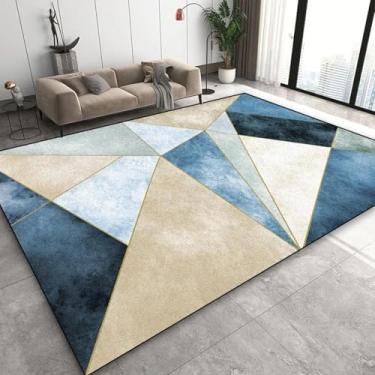 Imagem de Tapete geométrico moderno para sala de estar, decoração de luxo, mesas de centro, tapetes para sofá, área do quarto (200x250 cm/flanela - 6)