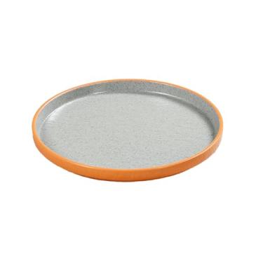 Imagem de Prato de porcelana de imitação simples e requintada de cor sólida estilo nórdico - disco de borda reta com padrão de pedra de 30,5 cm