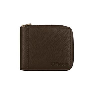 Imagem de Carteira Masculina com Zíper Fasolo Couro, Cafe
