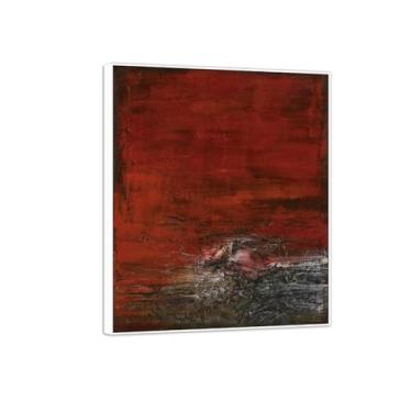 Imagem de MUHJDYC Zao Wou-ki Pintura famosa abstrata - imagem de arte em tela - arte de parede para sala de estar - reprodução de impressões (24.5.61) 20x25cm-8x10in moldura branca