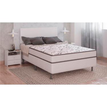 Imagem de Cama Box Conjugada Casal Ortobom Turin Ortopédico com Ortopillow 55x138x188cm - Branco/Cinza