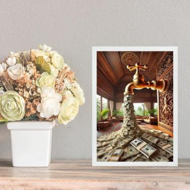Imagem de Quadro Decorativo Lei Da Atração - Torneira De Dinheiro 45x34cm - com 